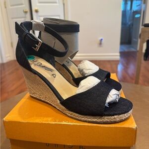 Unisa Denim Wedge Sandals